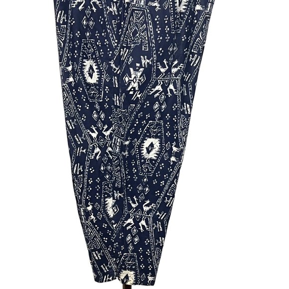 Carole Little size 20W blue & white pants elastic waist Geo print Aztec - Picture 10 of 13